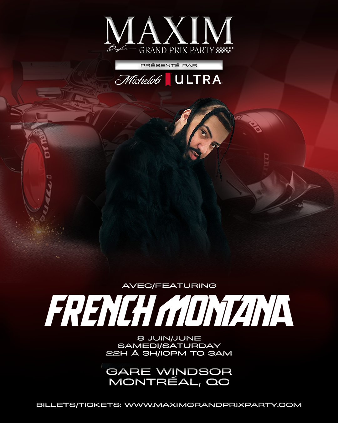 French Montana en tête d’affiche de la soirée Maxim Grand Prix présentée par Michelob Ultra à Montréal !